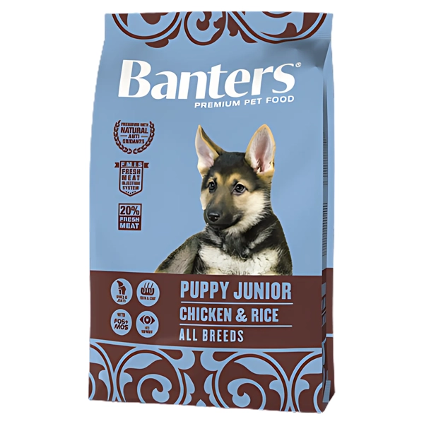 خوراک خشک پاپی جونیور همه نژادها طعم مرغ و برنج 15 کیلوگرم