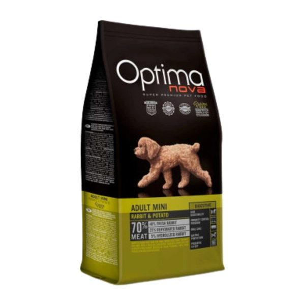 خوراک سگ بالغ نژاد اپتیمانوا کوچک طعم خرگوش و سیب زمینی بدون غلات 8 کیلوگرم